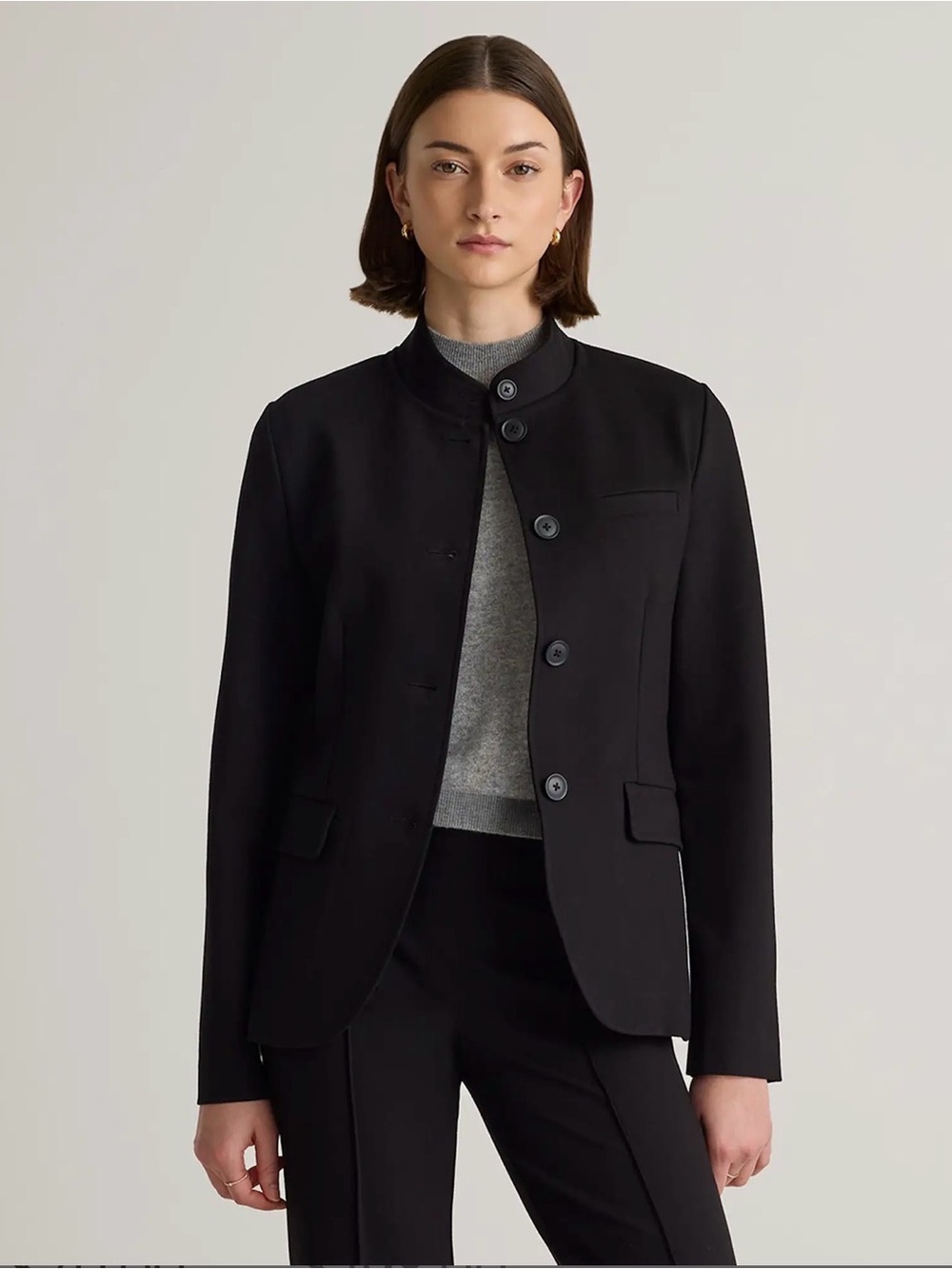 Quince Ultra-Stretch Ponte Stand Collar Blazer XL NWT B03